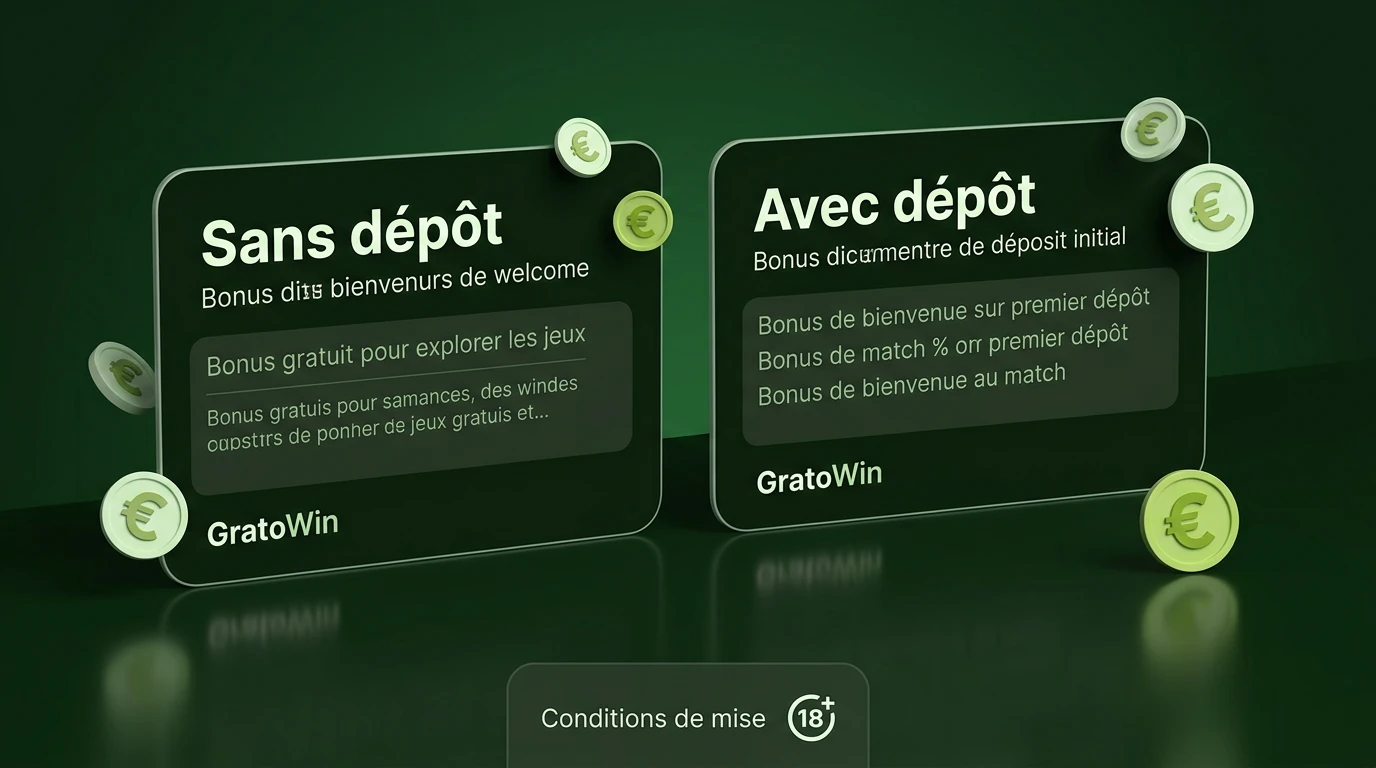Bonus de bienvenue (avec et sans dépôt)