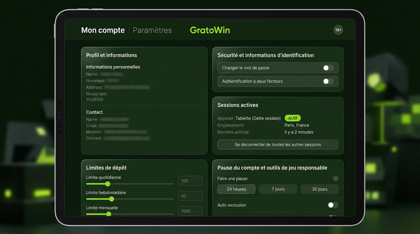 Gérer “Mon compte” (paramètres et sécurité)